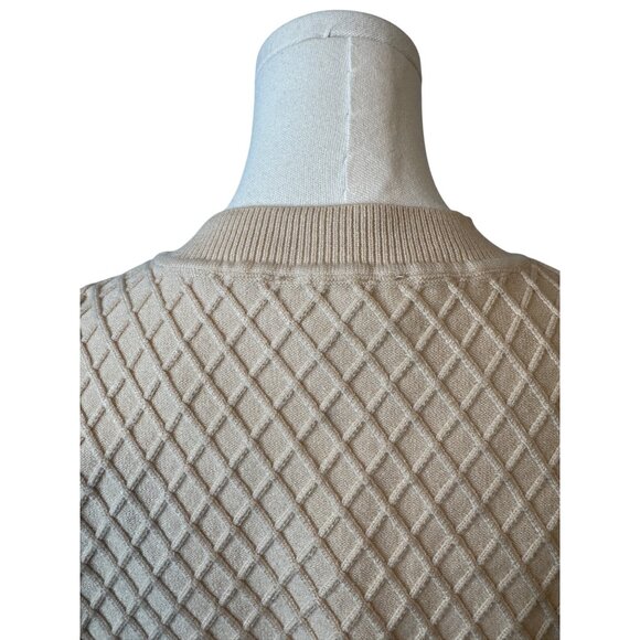 2/$30 Calligraphie M NWOT Beige Knit Sweater Intricate Lace Sleeves - Picture 8 of 13